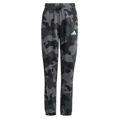 adidas Unisex Kinder Seasonal Essentials Camo Fleece Pant Juniors, Black/White, 15-16 Years
