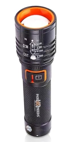 Image of Pick Ur Needs Rechargeable Flashlight Zoomable Head Adjustable 50W High Brightness Type C Charging 3 Blinking Mode Long Range Torch Light