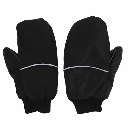 Jxngery Guantes de plumón impermeables para evitar resbalones, transpirables, térmicos, cálidos, para actividades al aire libre (Negra)