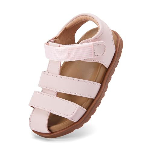 BMCiTYBM Toddler Boys Girls Sandals Open Toe Arch Support Slides Adjustable Straps Cork Footbed Slippers for Indoor Outdoor