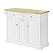 SoBuy Carrello da Cucina con Cassetti Cucina Mobile Credenza con Ruote 115 x46 x90 cm FKW100-WN