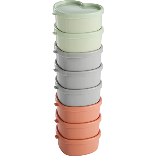 DAY - USEFUL EVERYDAY Vorratsdosen im 8er Set I Kleine Gefrierdosen zur Aufbewahrung von Lebensmitteln I Frischhaltedosen in Grau, Rosa & Türkis