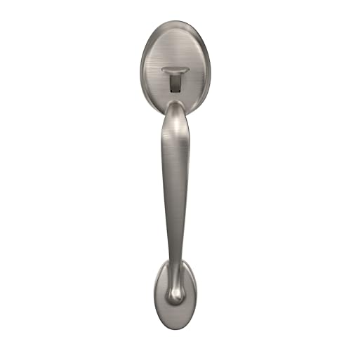 Image of SCHLAGE Plymouth Front Entry Handle Accent Right-Handed Interior Lever (Satin Nickel) FE285 PLY 619 ACC RH