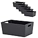 6X Ordnungsbox - 11 cm hoch - anthrazit - 17x 25 cm - Ordnungskorb - Regalorganizer Wandregal