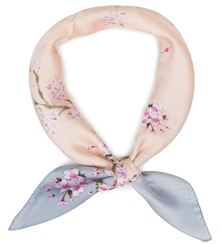 27''x27'' Square Satin Scarf Floral Print Neck Scarfs Bandana Hair Wraps Scarf for Women4