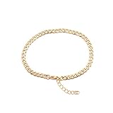 Tobillera de acero inoxidable 304 ovalada de color dorado para mujer, cadena de pie de playa, pulseras de tobillo, regalo de joyería para mujeres y niñas, 1 pieza atractiva procesada