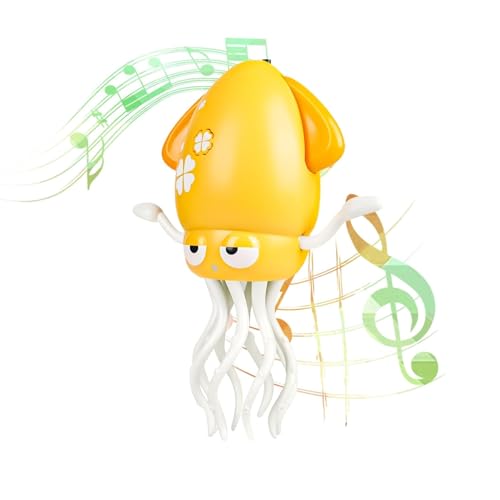 Image of ACROWN Electric Dancing ans Smoke Octopus Toy with Led Light and Music and Smoke, Playful Automatic Evasion Crawling Dancing Octopus with Fishing Rod, Smart Dancing Squid Toy (Big Octopus USB)