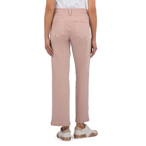 KUT from the Kloth Women's Pattie High-Rise-Straight Legs-Back Darts 5 Pockets in Blush3