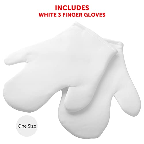 Adults Cat Hat Accessory Set - Red and White Striped Hat, Large White Gloves and Deluxe Red Bow Tie - Adults Book Week Fancy Dress Costume Accessories