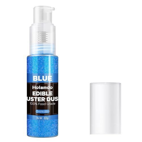 20g Purpurina Comestible Spray, Azul Purpurina Comestibles para Decoración de GâTeaux, Cocktails, Bebidas, Colorante Alimentario - Colorante Alimentario en Polvo Edible Glitter Spray
