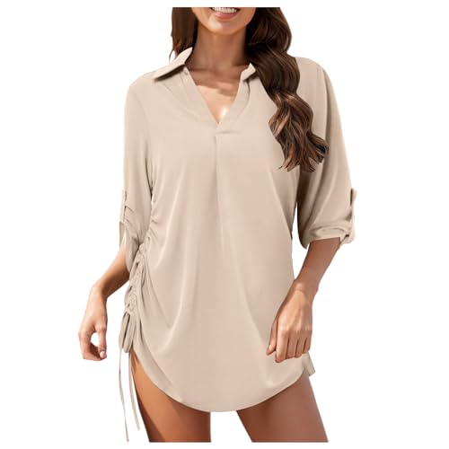 Traje de baño para mujer y vestido de playa con cordón ajustable lateral