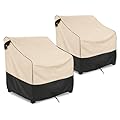 FORSPARK Waterproof Outdoor Chair Covers, Heavy-Duty Patio Chair Covers 2-Pack, Universal Fit for Lawn Furniture, Fits up to 33.5”W x 31.5”D x 36”H, Khaki