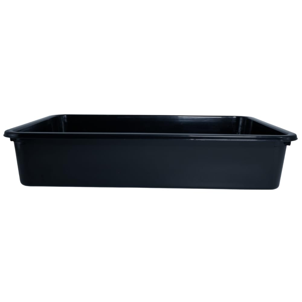 Simply Home Exel Small-Med Multipurpose Stackable Rectangular Durable Plastic Storage Tray Set| Home,Kitchen,Office,School,Commercial,Industry,Lab,Hospital,Paper,Desk Organiser|Set of 2 | Black 4