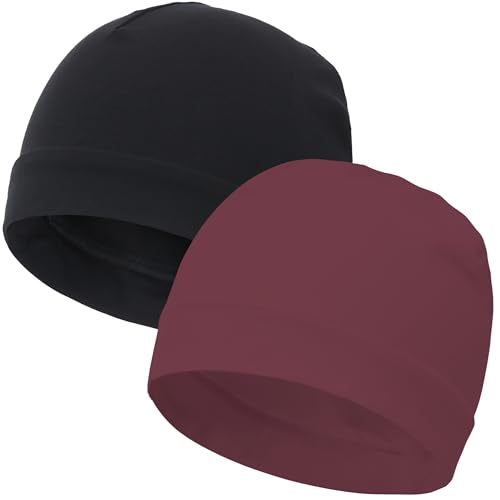 Image of vidsel 100% Cotton Skull Caps Beanie Night Cap Sleep Hats for Men Women | Breathable,Soft,Lightweight Skully Cap,Running Beanie Cycling Helmet Liner,Wicking Head Cover,CPAP Chemo Bald Cap