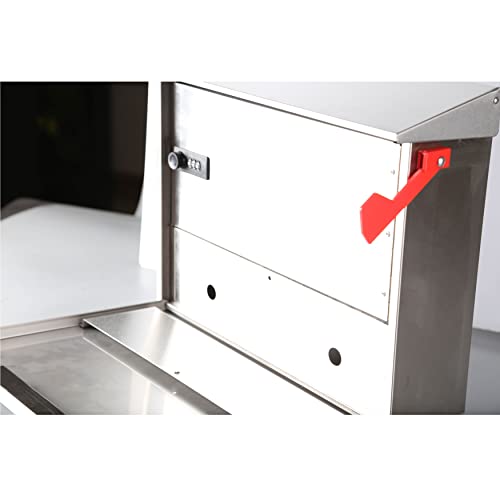 Image of Wall Mount Locking Mailbox with Code Lock - Large Capacity Security Password Metal Lock Mailbox - Waterproof Stainless Steel Vertical Drop Mail Box Outdoor