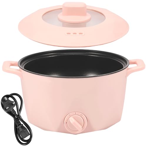 Electric Hot Pot With Stainless Steel Steamer 2L Portable Non-Stick Mini Cooker 2 Gear Rapid Noodles Multi-Function for Ramen Pasta Egg Soup Oatmeal