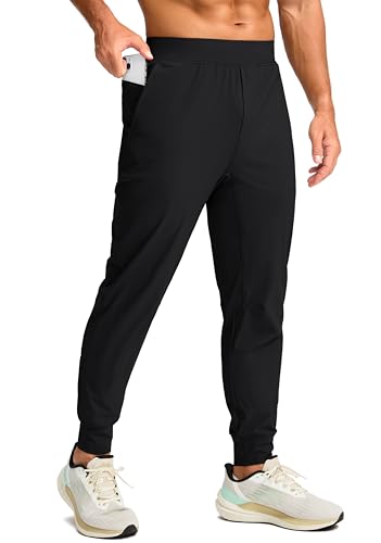 Soothfeel Men's Jogger Pants with Zipper Pockets Lightweight Athletic Workout Pants Gym Golf Joggers for Men Track Running