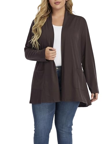 Image of Shiaili Long Plus Size Cardigans for Women Easy to Wear Open Front Clothing