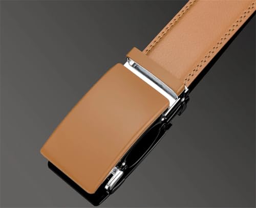 Genuine Leather Belt Men Ratchet Dress Belt Blue With Automatic Buckle Belts Black 1 115CM4