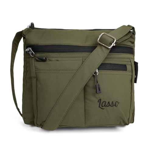 Image of Lasso Sling Bag For Women with Adjustable Strap Stylish Ladies Crossbody Polyester Sling Bag for Office, Causal, Travel & College | 5L Capacity & 5 Multiple Pockets (4 Zip & 1 Open Pocket)