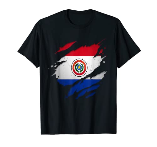 Orgullosas camisas paraguayas | Bandera paraguay rasgada Camiseta