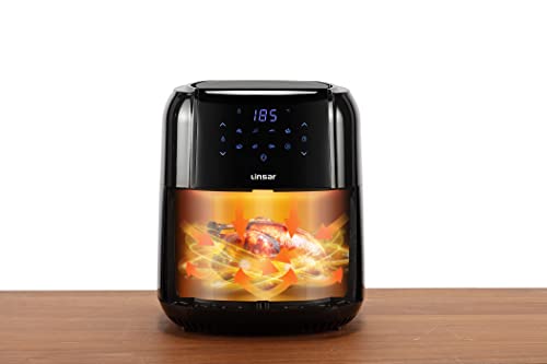 Linsar - Heißluftfritteuse 5,5L - Airfryer mit Timer, Warmhaltefunktion und Touchscreen - Temperatur frei wählbar - Energiesparender & schneller als Backöfen - 1400 Watt (Schwarz) – Bild 6