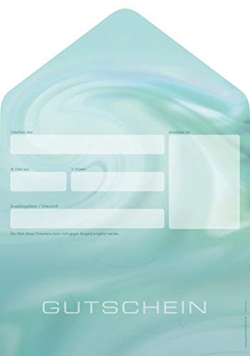Gutscheinkarten (10 Stück im Set) mit transparenten Briefumschlägen - Geschenkgutscheine für Sport, Fitness-Studio, Physiotherapie - DIN lang Faltkarte verschließbar