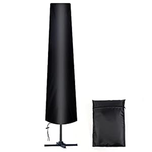 AiQInu Parasol beschermhoes voor Ø 300 cm, 210D Oxford-weefsel parasolhoes zwart met opbergtas, weerbestendig, UV…