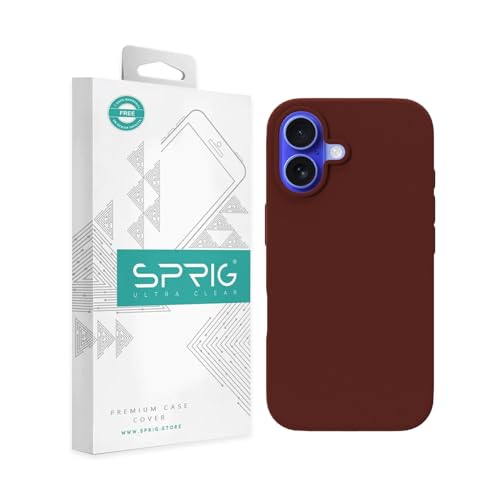 Image of SPRIG Compatible with iPhone 16 Premium SilkMag (Liquid Silicone Magnetic) Back Cover Drop Tested Shock Proof Mobile Case for Men, Women, Boys and Girls with Camera Protection (Dark Brown)