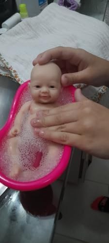 MYREBABY - Reborn 17,8 cm Mini Babypuppen Silikon Baby Alice Kleine Silikon Baby Puppen Realistische Minipuppen für Neugeborene Körperstresslinderung – Bild 6