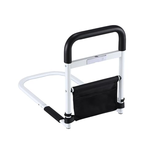 Newfun Sponda Letto Anziani, Sponde Letto Anziani, Sbarre Per Letto Anziani, Corrimano Del Letto Regolabile In Altezza Con Luce A Led E Sacca Di Conte