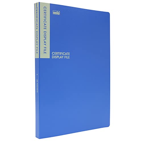 Image of SOLO Display File - B4 Size | 20 Clear-View Pockets | Holds Up to 100 Sheets | Non-Stick Pockets | Loose Leaf Folder | Organizer for Presentations, Certificates, Photos & Contracts