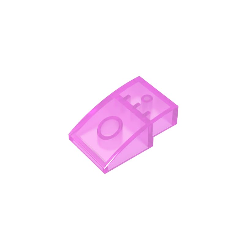 24309 Arched Brick Slope Curved 3x2 No Studs 50 Pieces GDS-1123 Compatible with Lego Building Blocks Color:Trans Dark Pink โ image 1