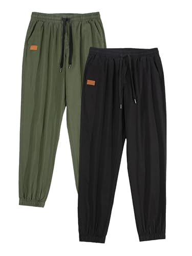 Image of JMIERR Mens Cotton Stretch Joggers Casual Twill Athletic Track Pants