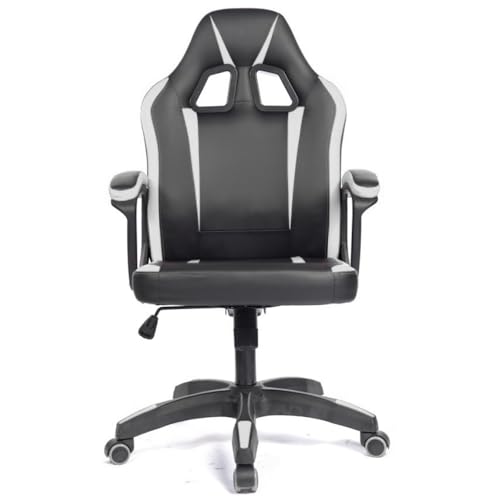 FORTT Cadeira Gamer Modernismo Branca - CGF022-B, Ajuste de Altura, Encosto Reclinável, Cadeira Giratória, Escritório
