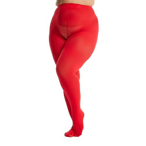 Image of Frola Plus Size Tights for Women Semi Opaque Control Top High Waist Stockings 60 Denier Women's Pantyhose 2X 3X 4X 5X