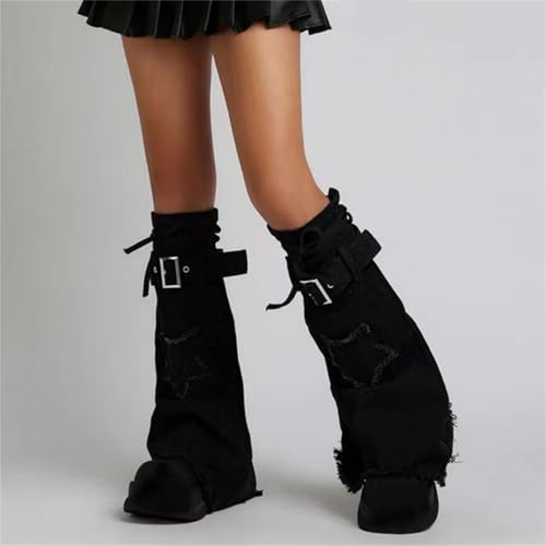 Image of HeiBai Xiong Punk Leg Warmers Women Hippie Gothic Y2k Harajuku Goth