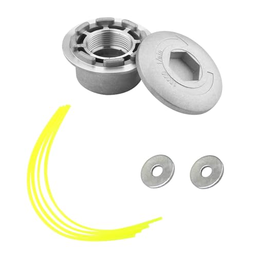 Aluminium Fadenkopf Rasentrimmer, Universal Rasentrimmer Kopf, Aluminium Fadenkopf Doppelfadenspule, Dient zum Ersetzen der Spule von Rasenmäherteilen, für Motorsense, Garten Rasen Terrasse