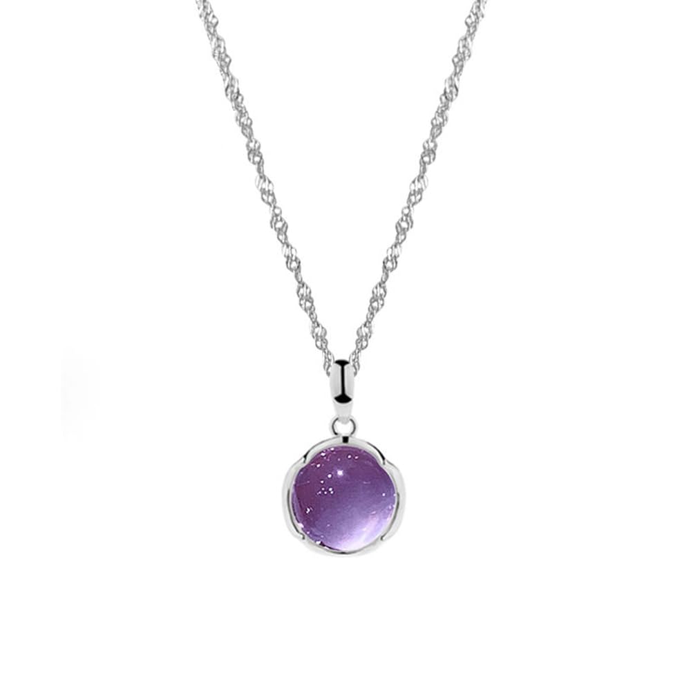 Collier améthyste naturelle et argent 925 Jade pour femme - 6