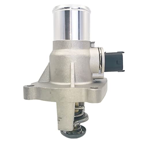Amapart Coolant Thermostat Housing Kit Compatible With Chevrolet Aveo Cruze Sonic Trax, Pontiac G3 Wave, Suzuki Swift Accessory, Thermostat Water Outlet With Water Temperature Sensor - Aluminium #TOP3