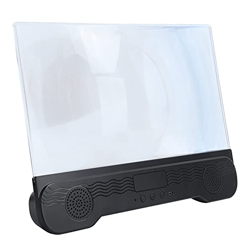 Deosdum Lupa de Pantalla de 14 Pulgadas con Altavoz Bluetooth, Expansores de Pantalla de Lupa 3D para Teléfono Móvil para Películas, Videos Y Juegos