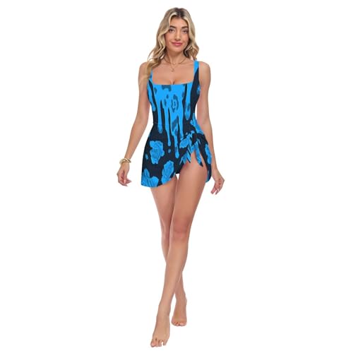 Maillot de bain une pièce léopard bleu rose idéal pour vos vacances à la plage