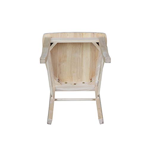 International Concepts Madrid Dining Chairs, Solid Parawood, Unfinished (Set of 2)