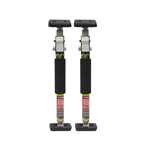 TASK Adjustable Mini Quick Support Rod, 2-Pack, 16.5" to 24" (42 cm – 61 cm) 800 lb Capacity, T74507, Black & Yerllow