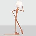 HROOME Tall Floor Lamp for Living Room Bedroom Farmhouse - Artsy Cool Corner Reading Nightstand Light Wood Creative Swing Arm Design for Kids/Boys/Girls, Office, Dorm - E26 Bulb Included (Ash-M)