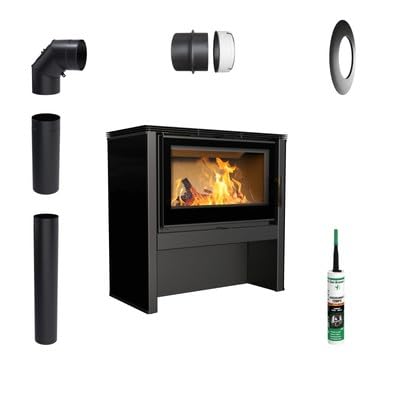 KRATKI Stufa a legna in acciaio JUNO 12 kW Ø150 A Ecodesign alta efficienza
