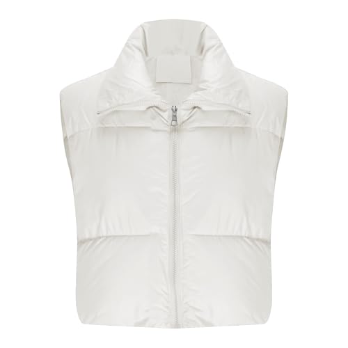 Uillui Women Puffer Vest Sleeveless Winter Cropped Jacket Teen Girls Trendy Zip up Puffy Vest Warm Padded Vest with Pockets3
