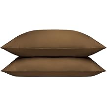 Cotton King Pillowcases - Set of 2 Cotton Pillowcases - Soft and Breathable Pillow Cases with Envelope Closure, 20"x36" Pillow Covers for Bed, Brown