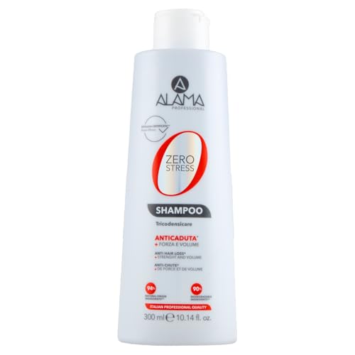 A ALAMA Professional Alama Professional Zero Stress Shampoo Anticaduta, Rinforzante e Volumizzante per Capelli Fragili e Deboli, con Estratto di Rosmarino e Proteine del Grano, 300ml