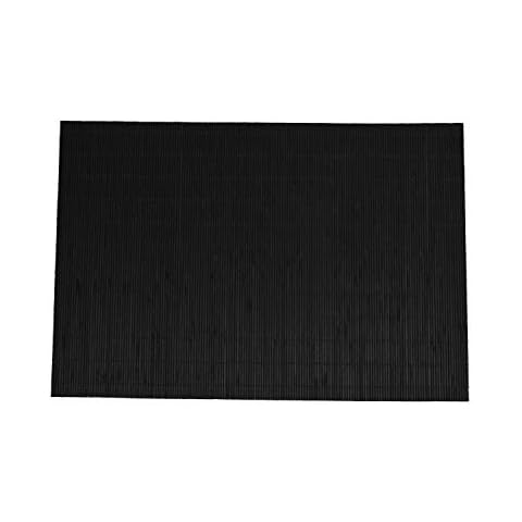 Dining Table Placemat, Heat-Resistant Place Mat Stain Resistant Anti-Skid Washable Bamboo Table Mat Placemat Kitchen Table mat… (Black) Cover